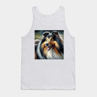 Shetland Sheepdog Drawing Tank Top